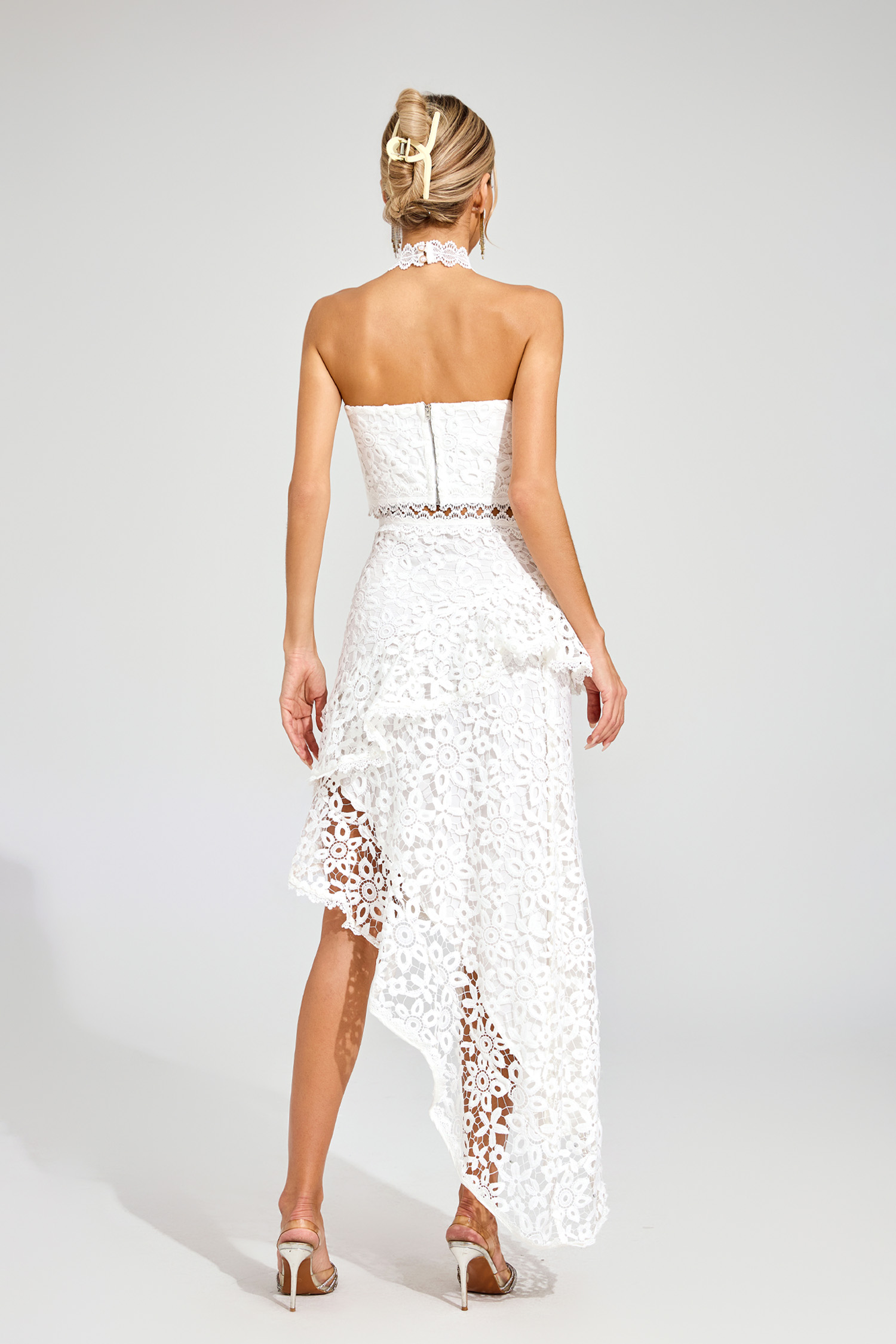 Daniela White Lace Sleeveless Set