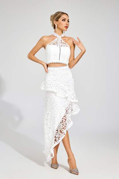 Daniela White Lace Sleeveless Set