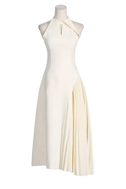 Seraphina Cream Ruched Midi Dress