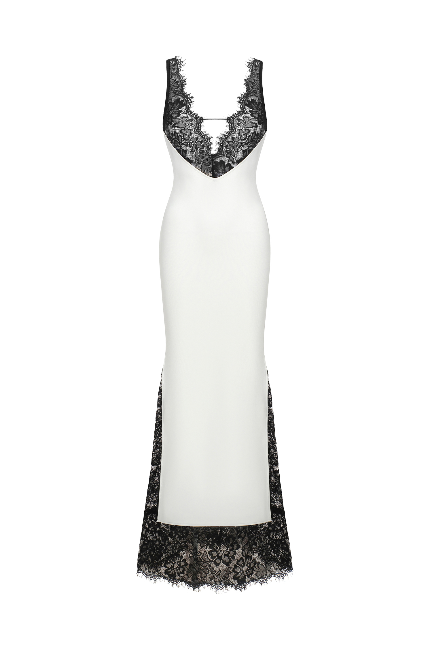 Kiley Lace Deep V Maxi Dress