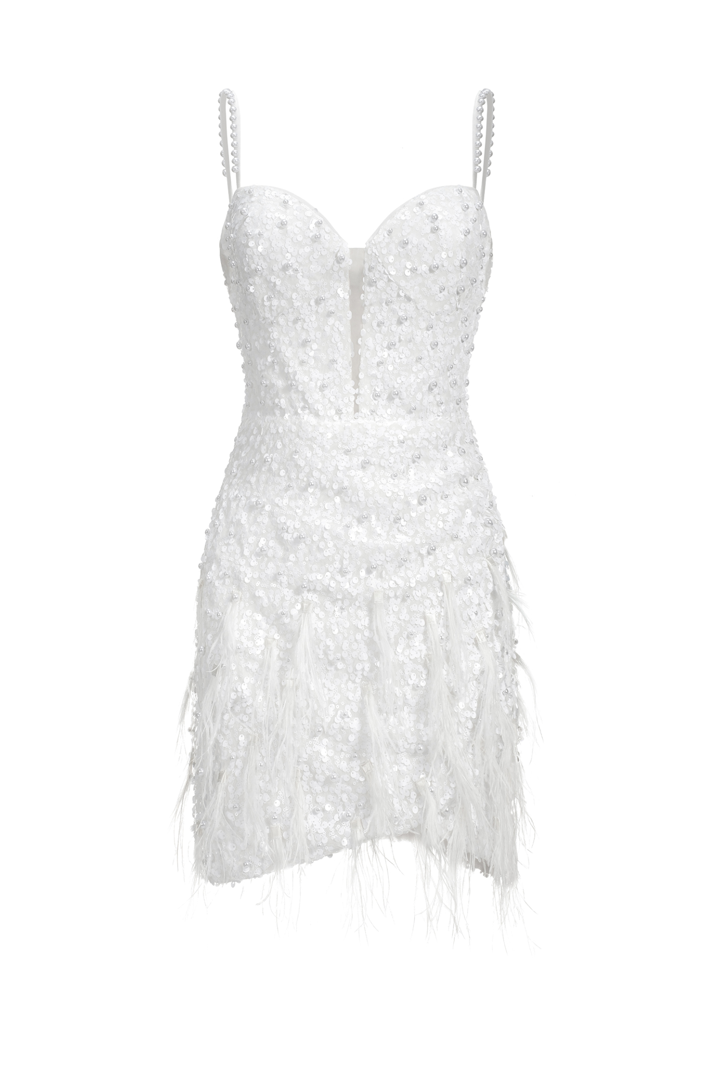 Jeanette Feather Diamond Mini Dress