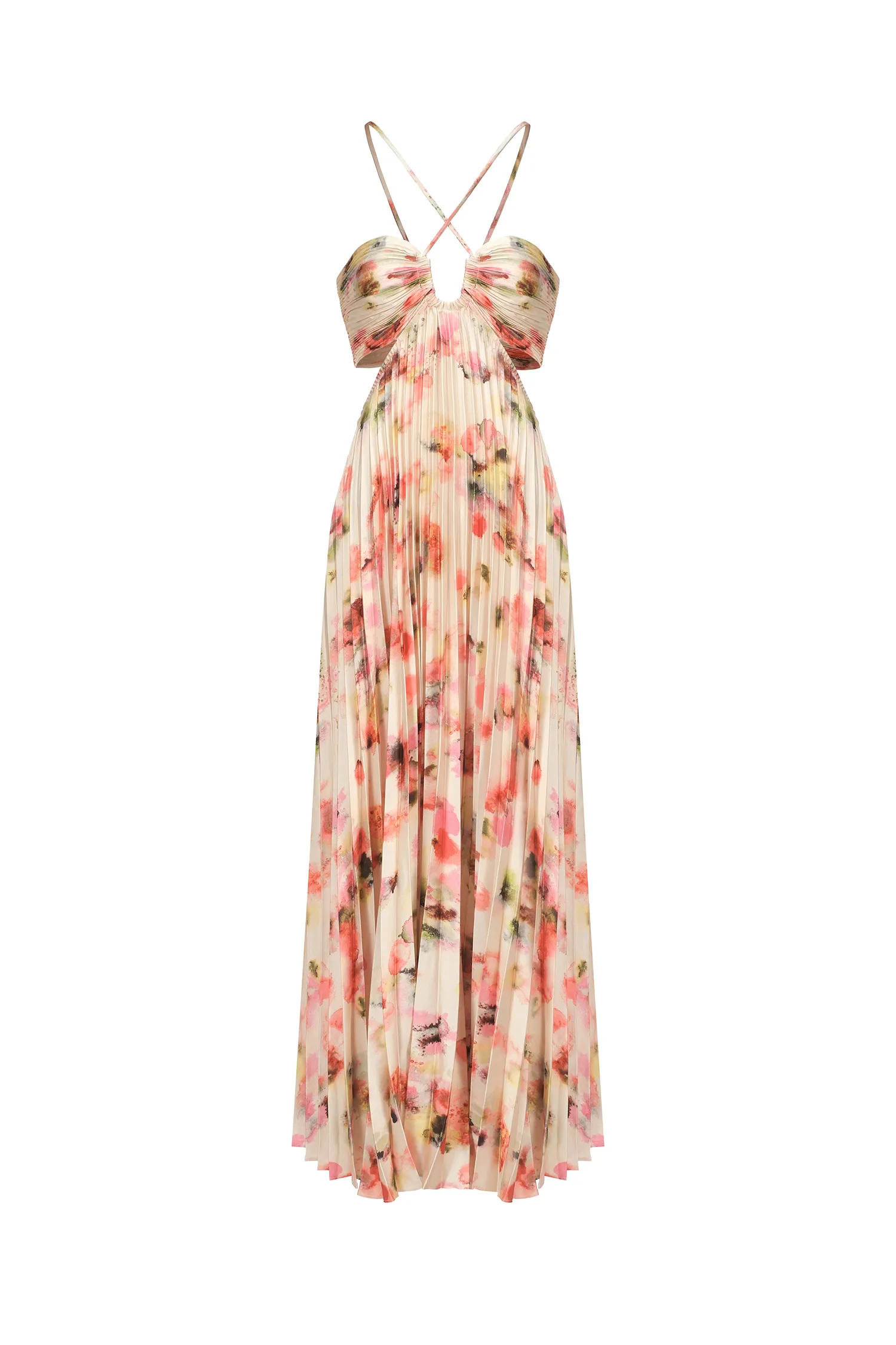 Heidi Halter Sleeveless V-Neck Hollow Out Maxi Dress