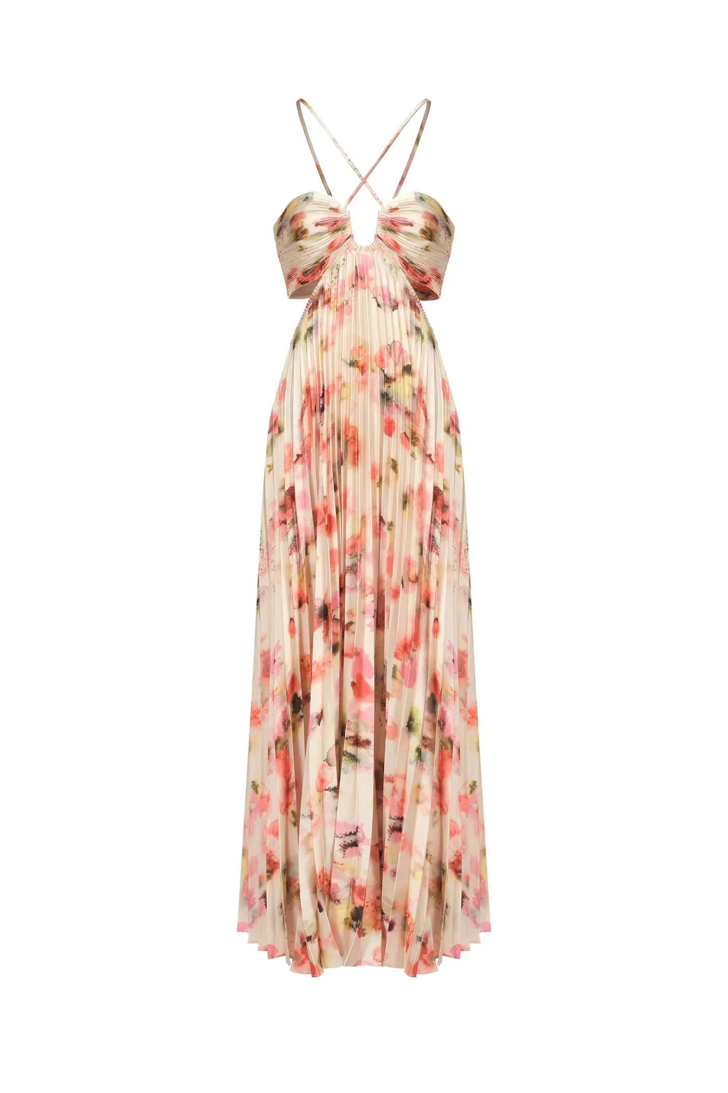 Heidi Halter Sleeveless V-Neck Hollow Out Maxi Dress