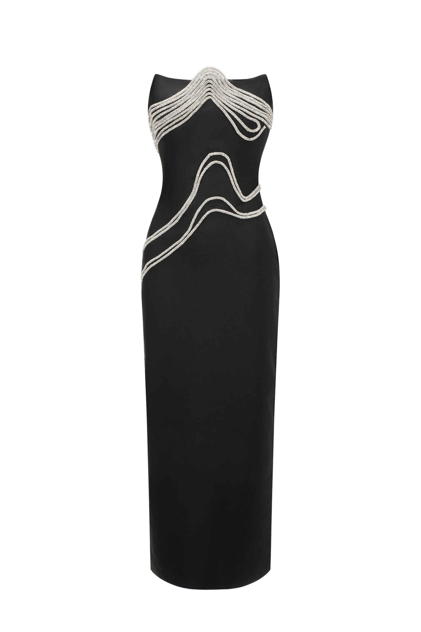 Pearl Sleeveless Diamond Bandage Maxi Dress