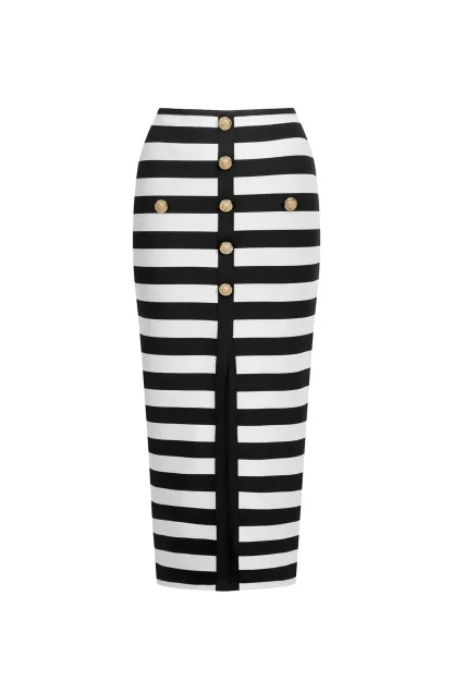 Isla Off-the-Shoulder Hollow Out Slit Bandage Midi Two-Piece Set