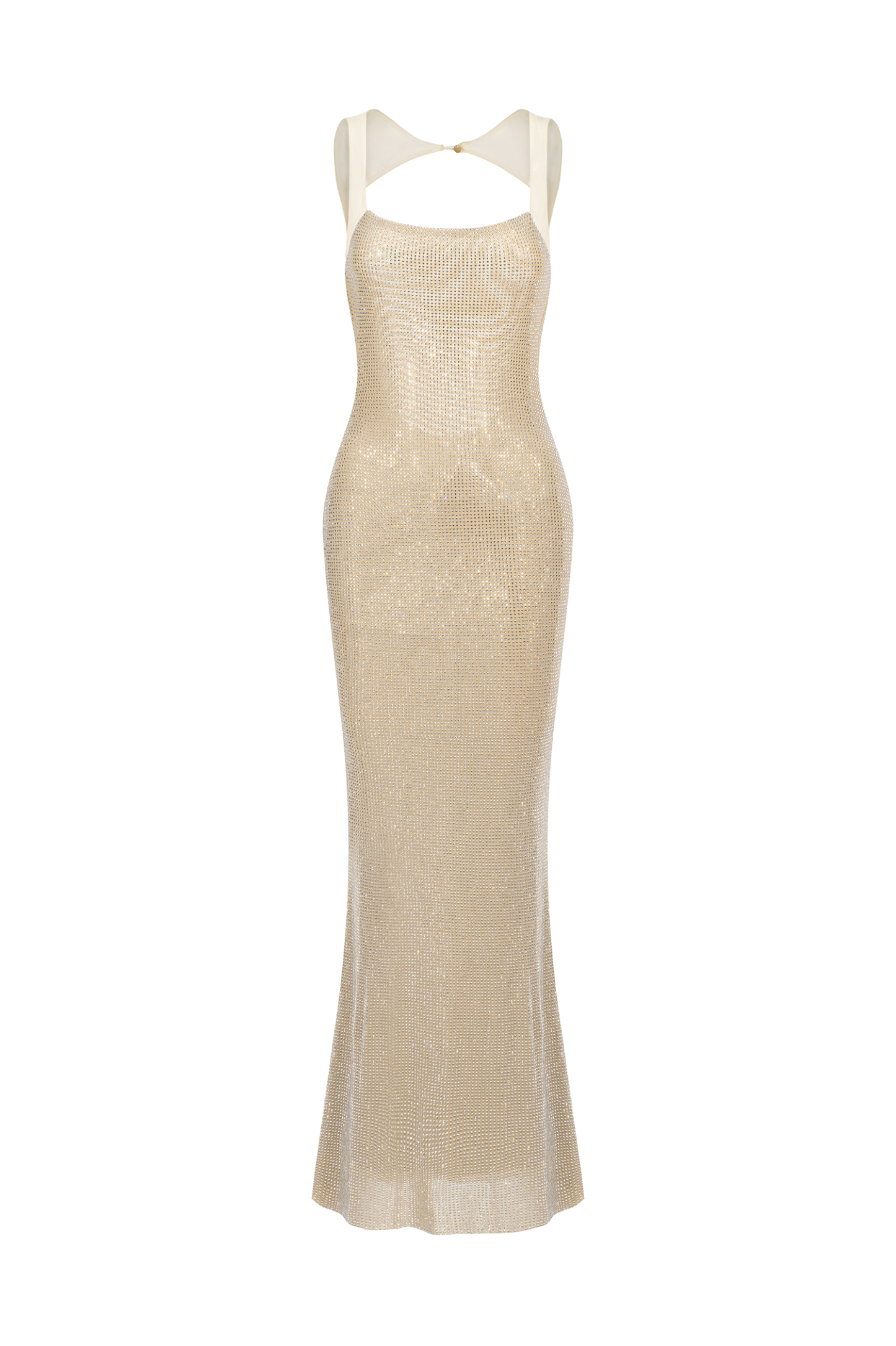 Elise Halter Diamond Backless Maxi Dress