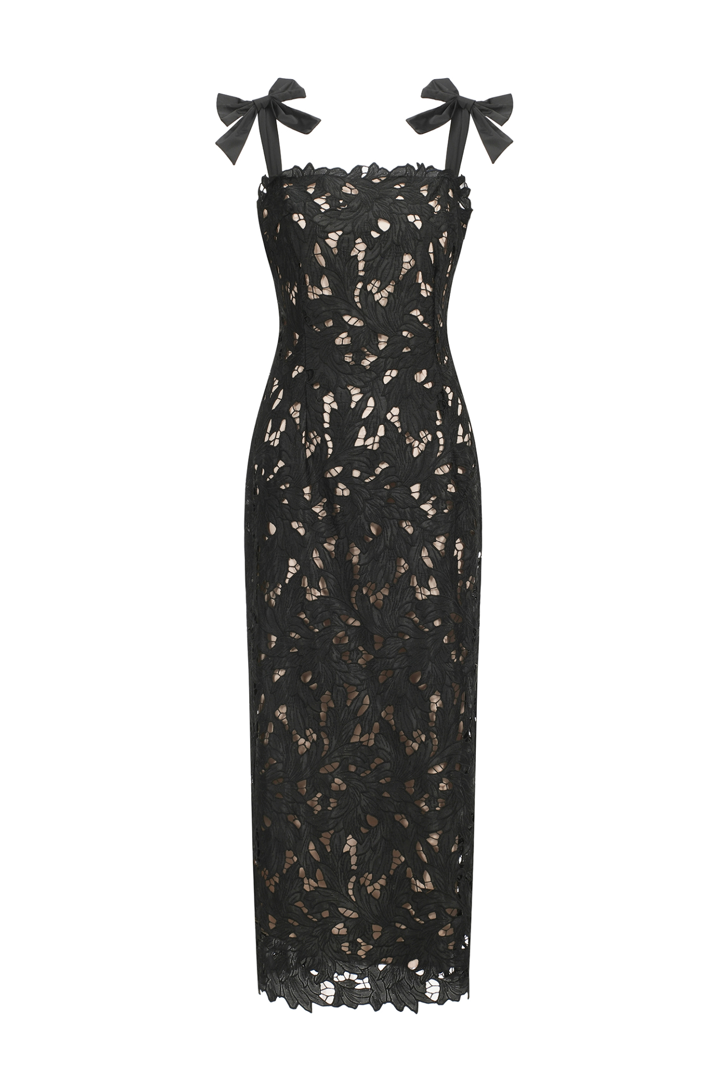 Lena Sleeveless Lace Bow Maxi Dress