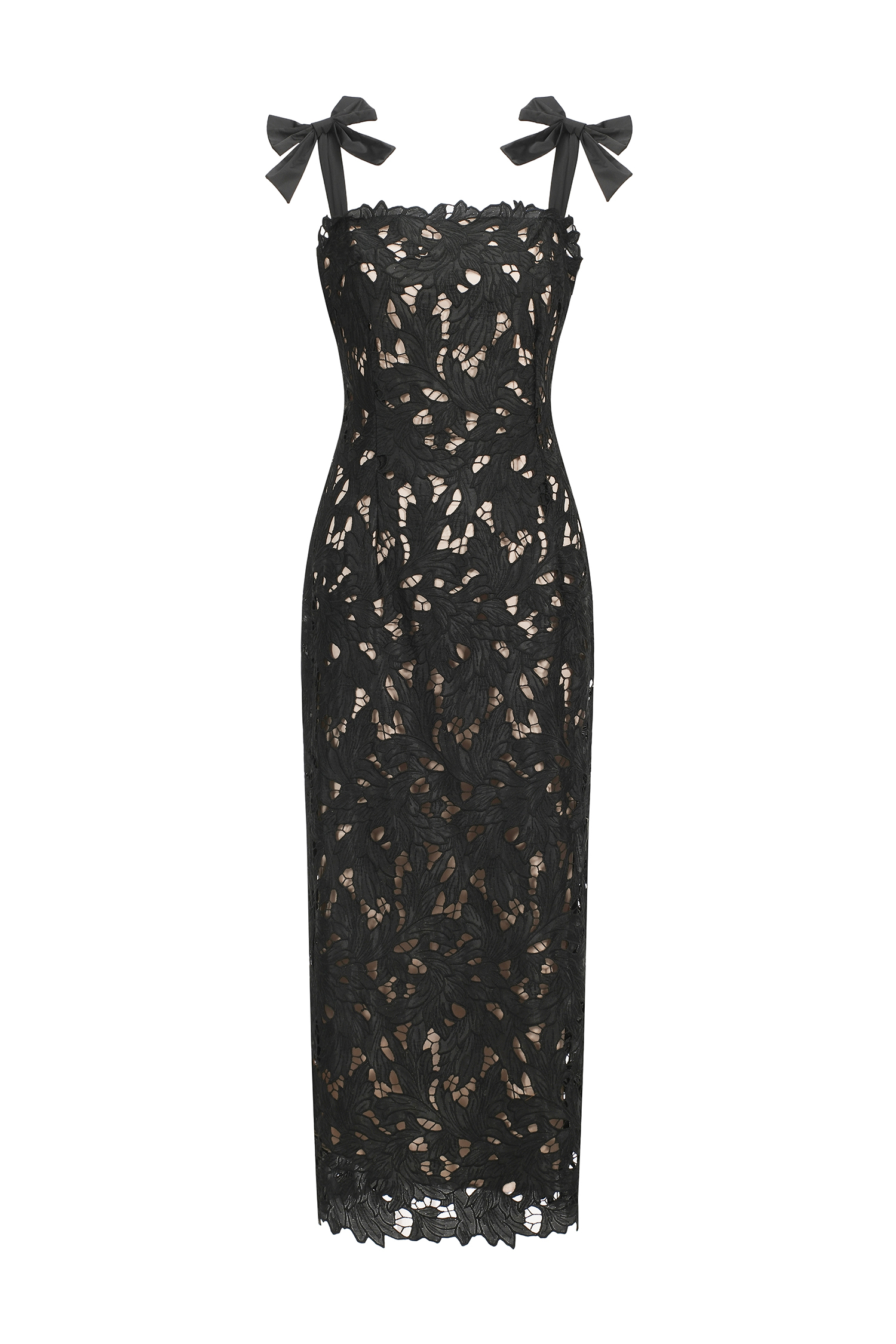 Lena Sleeveless Lace Bow Maxi Dress