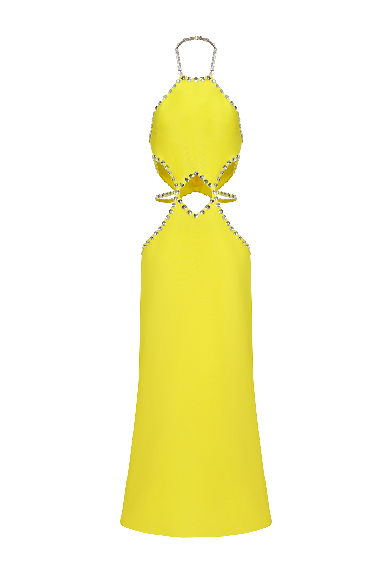 Deirdre Halter Sleeveless Hollow Out Diamond Bandage Maxi Dress