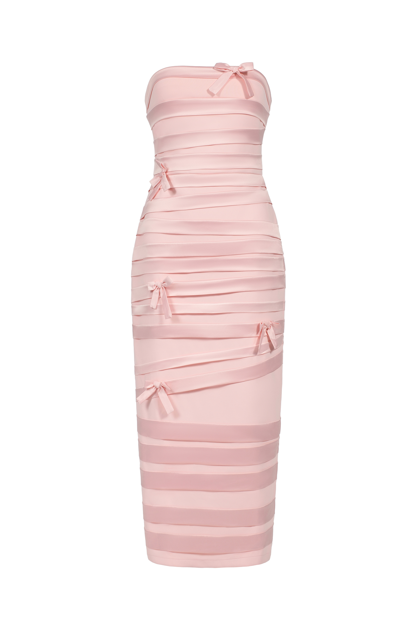 Damaris Sleeveless Bow Wrinkles Midi Dress