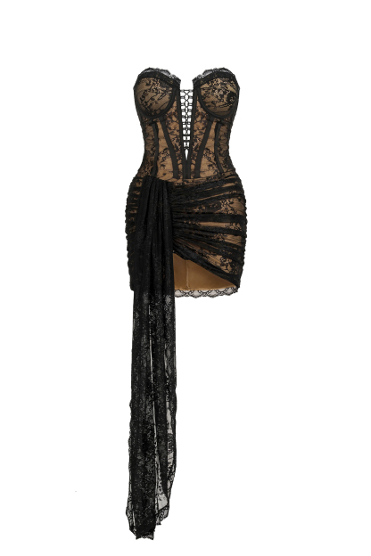 Flossie Strapless Lace Corset Mini Dress