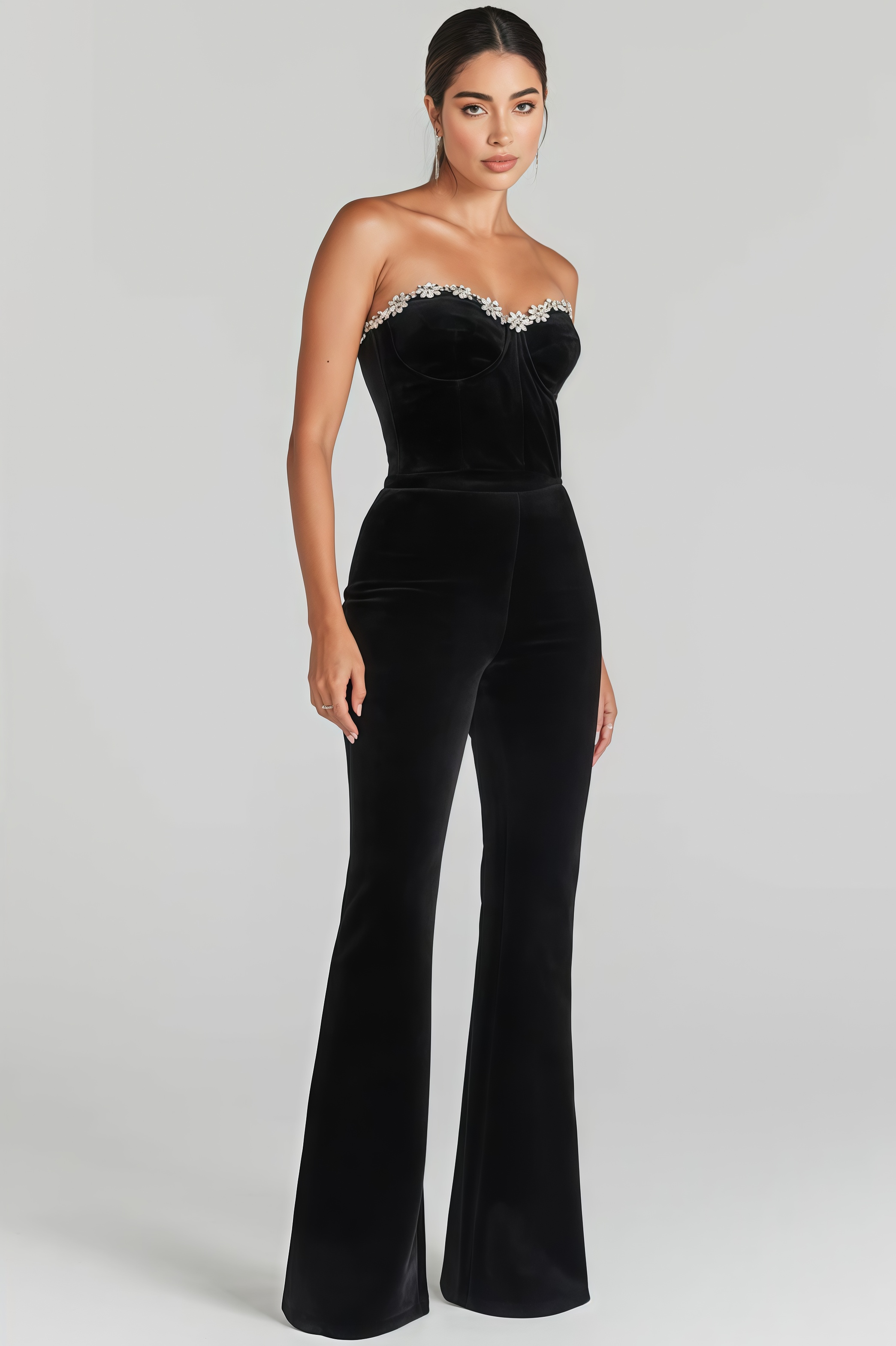 Fiona Black Skinny Sheath Jumpsuit