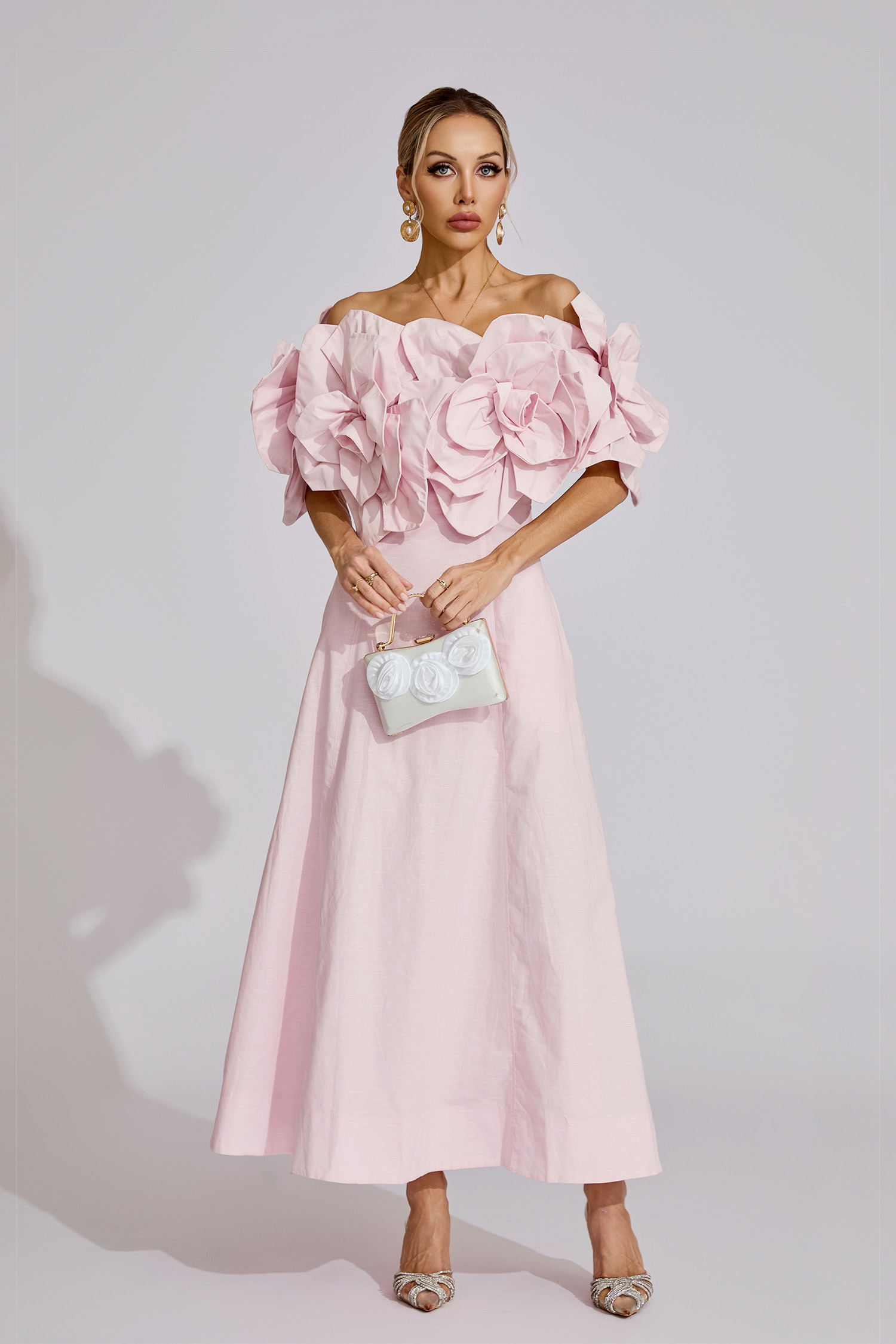 Keyla Pink Floral Maxi Dress