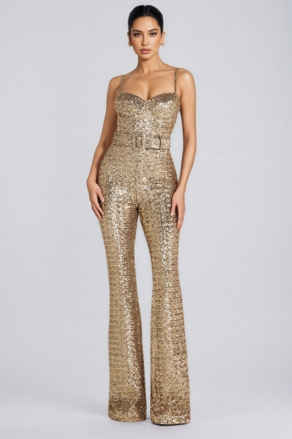Kimora Gold Sequin Jumpsuit
