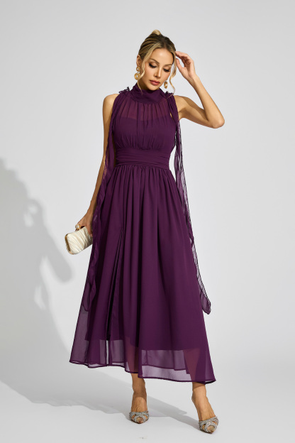 Journey Purple Halter Maxi Dress