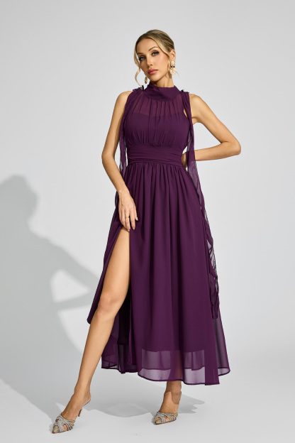 Journey Purple Halter Maxi Dress