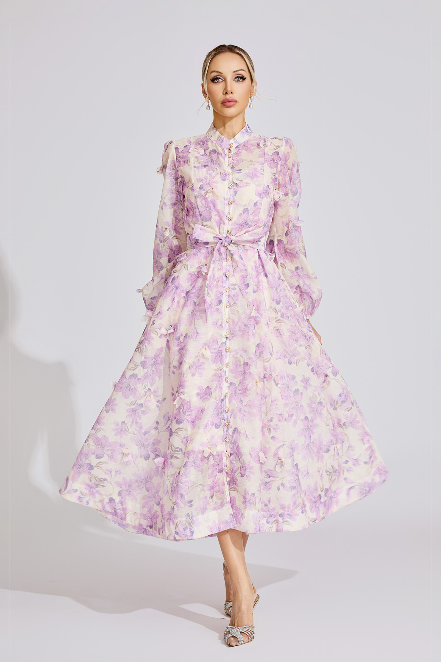 Ebony Purple Floral Maxi Dress