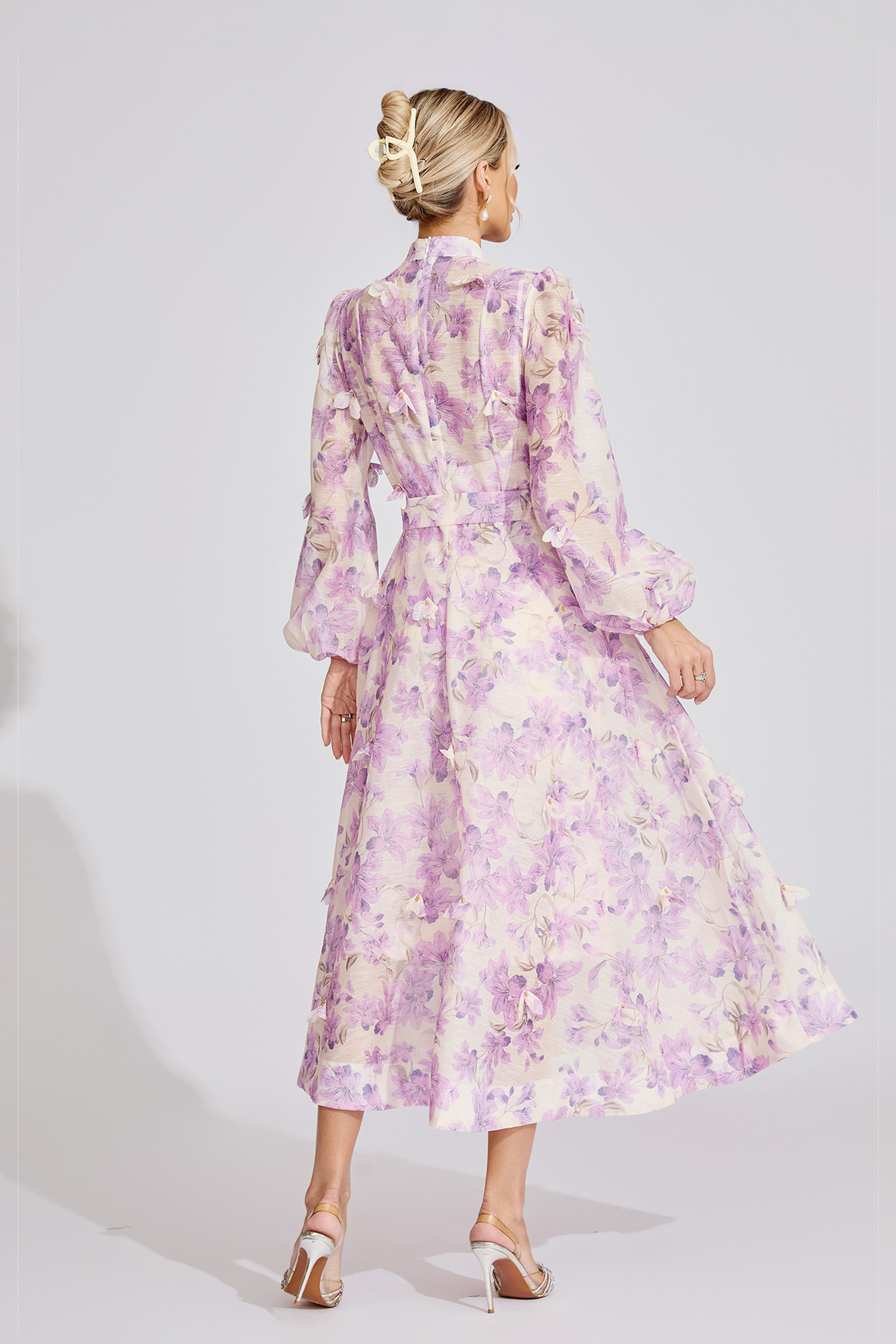 Ebony Purple Floral Maxi Dress