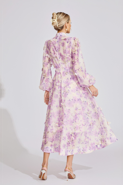 Ebony Purple Floral Maxi Dress
