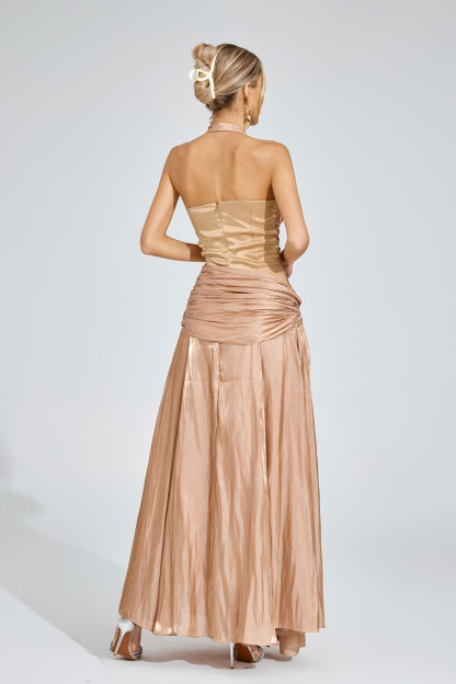 Gilda Champagne Halter Dress