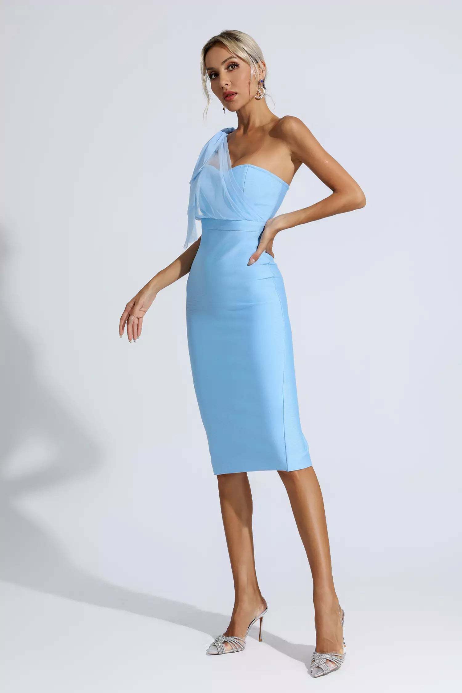 Elodia Blue Bandage Midi Dress