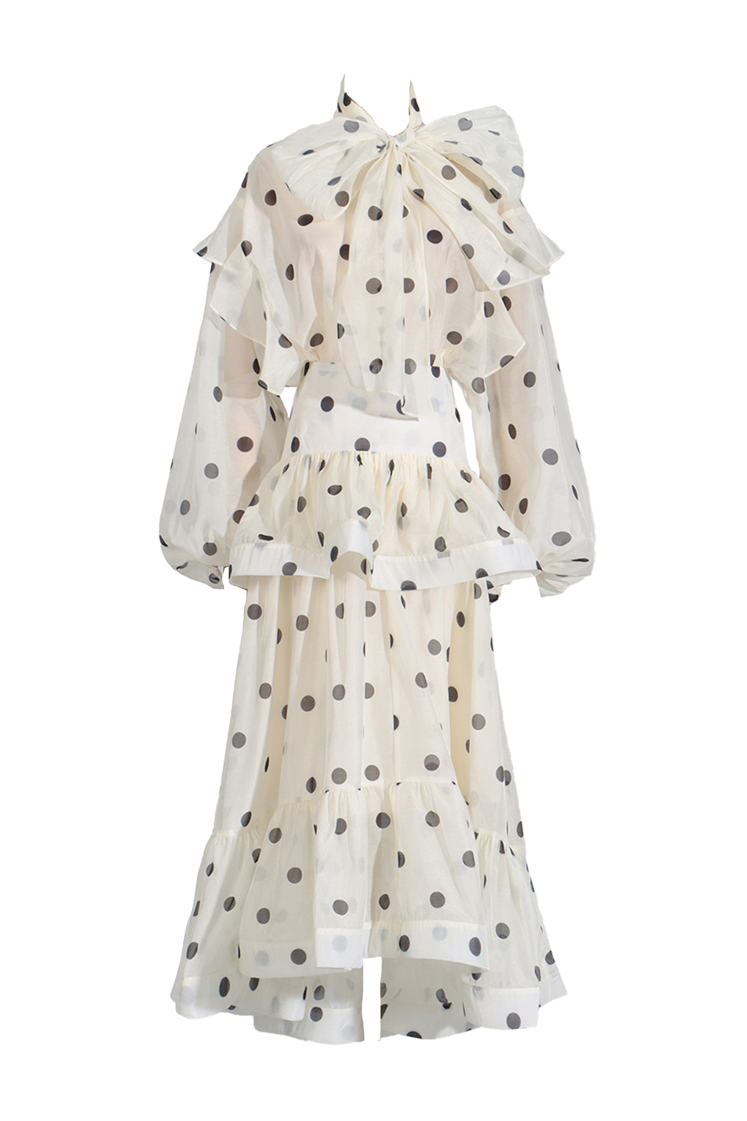 Clarissa Apricot Polka Dot Set