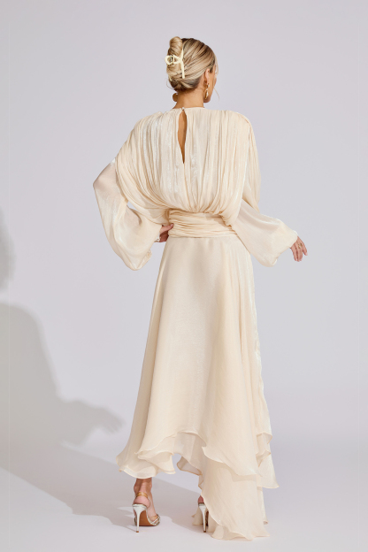 Joyce Apricot Long Sleeve Maxi Dress