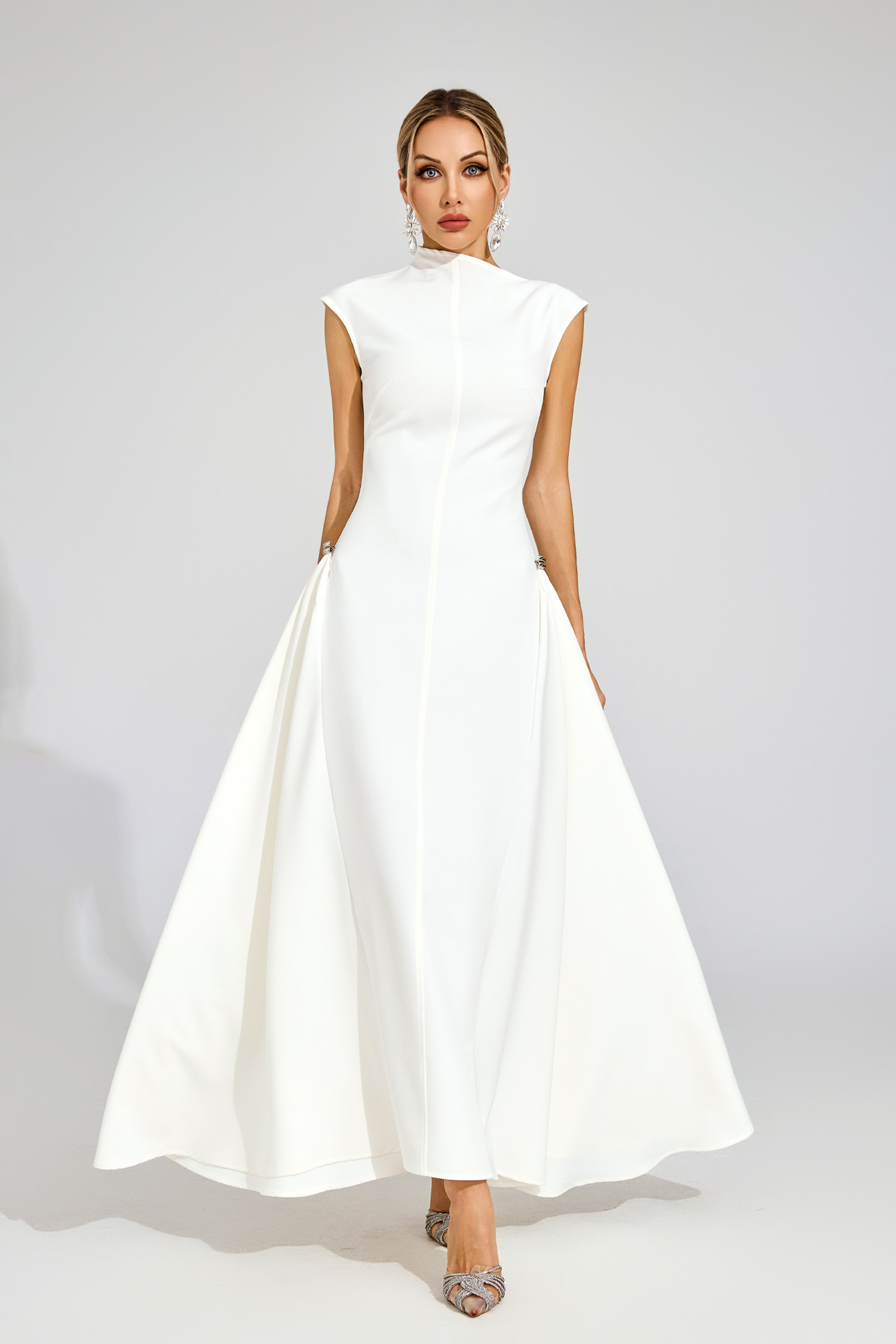 Esta White Sleeveless Maxi Dress