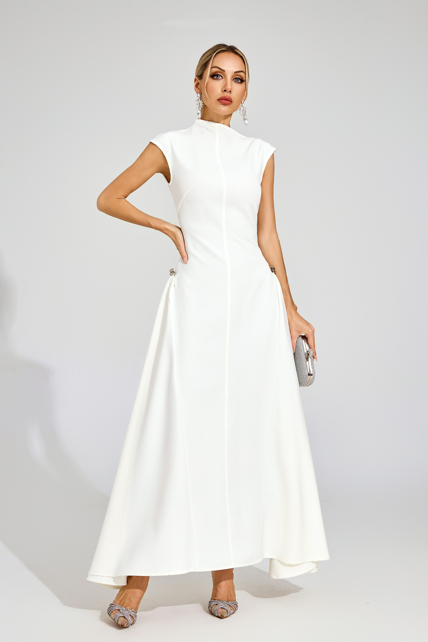 Esta White Sleeveless Maxi Dress