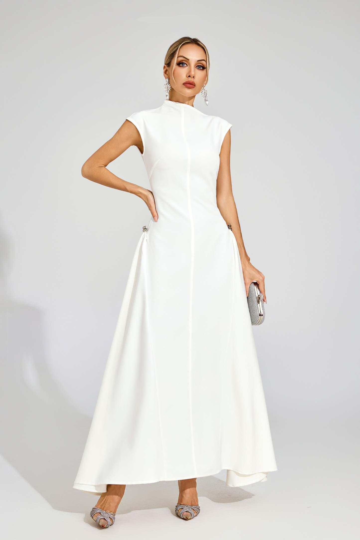 Esta White Sleeveless Maxi Dress