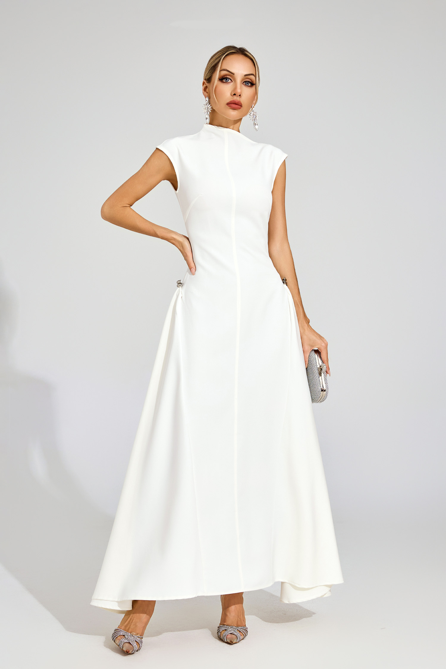 Esta White Sleeveless Maxi Dress