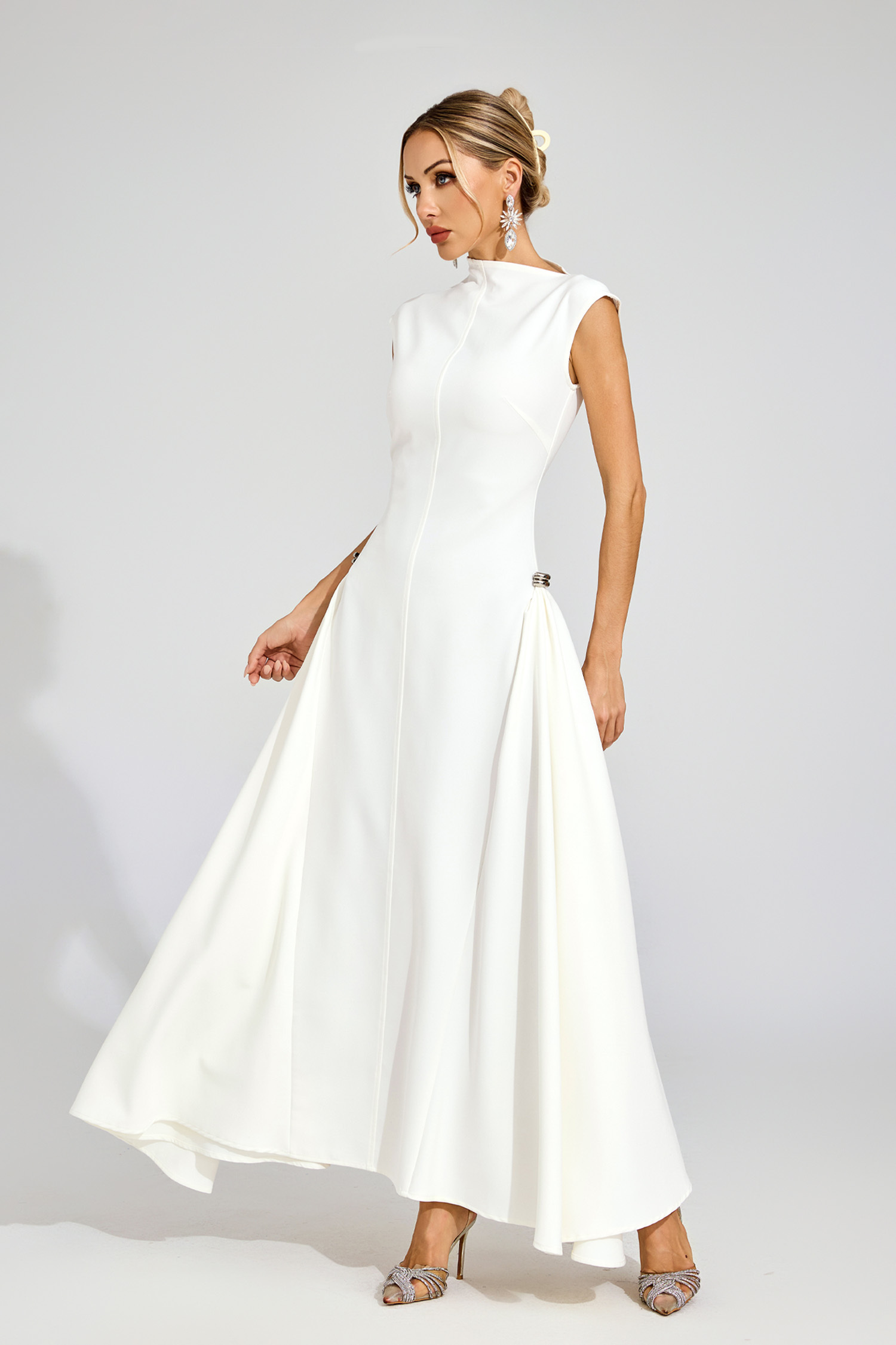 Esta White Sleeveless Maxi Dress