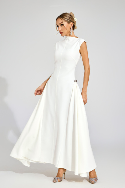 Esta White Sleeveless Maxi Dress