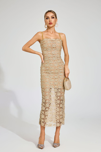 Clarine Champagne Slip Dress