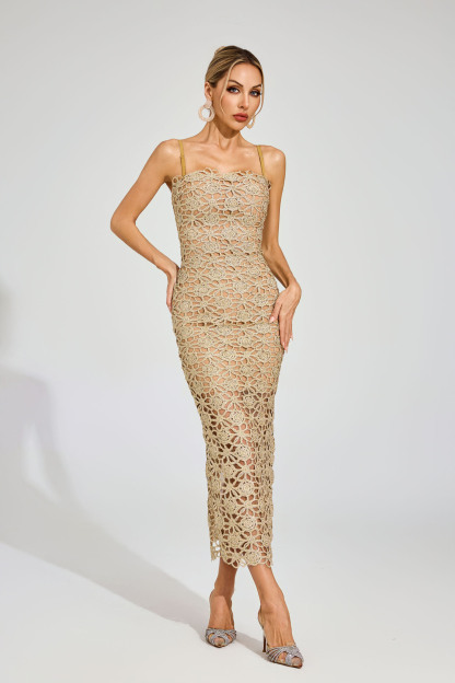 Clarine Champagne Slip Dress
