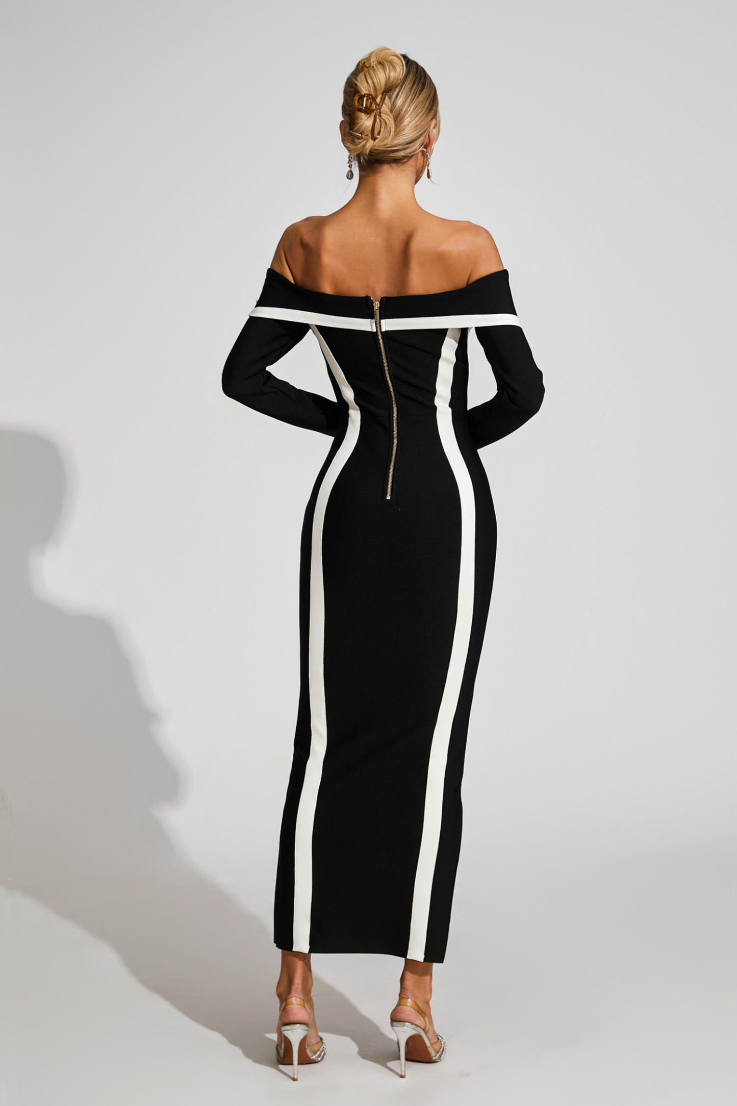 Gloria Black Off Shoulder Bandage Dress