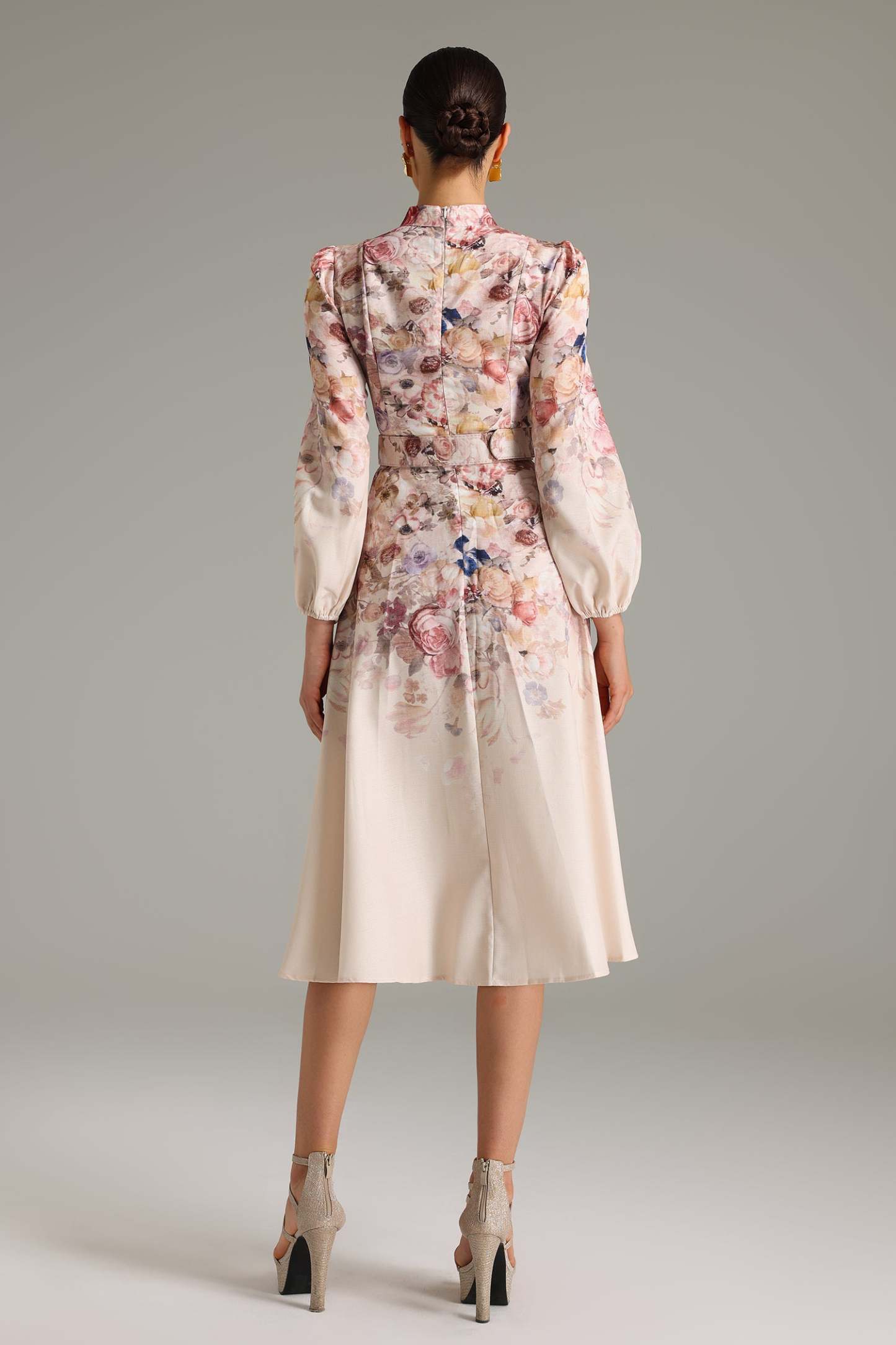 Ella Button-Front Printed Midi Dress