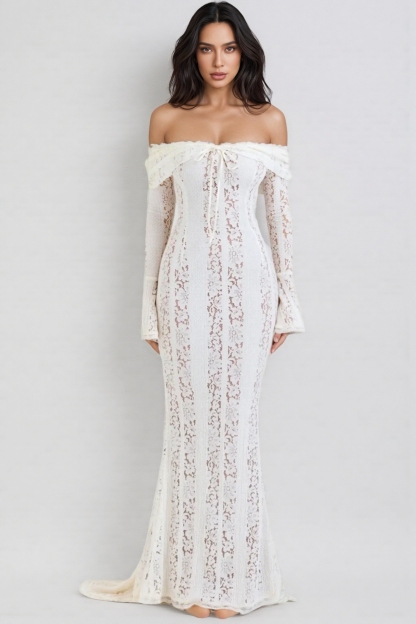 April Lace Trailing Maxi Dress