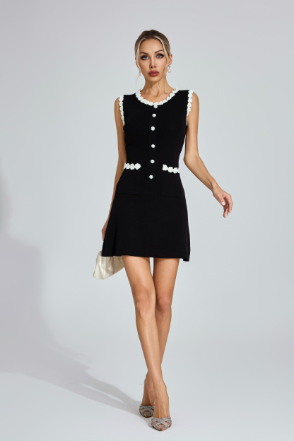 Sandra Black Knit Mini Dress