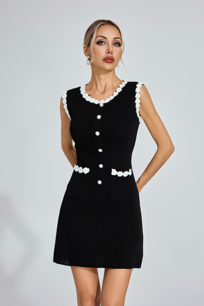 Sandra Black Knit Mini Dress