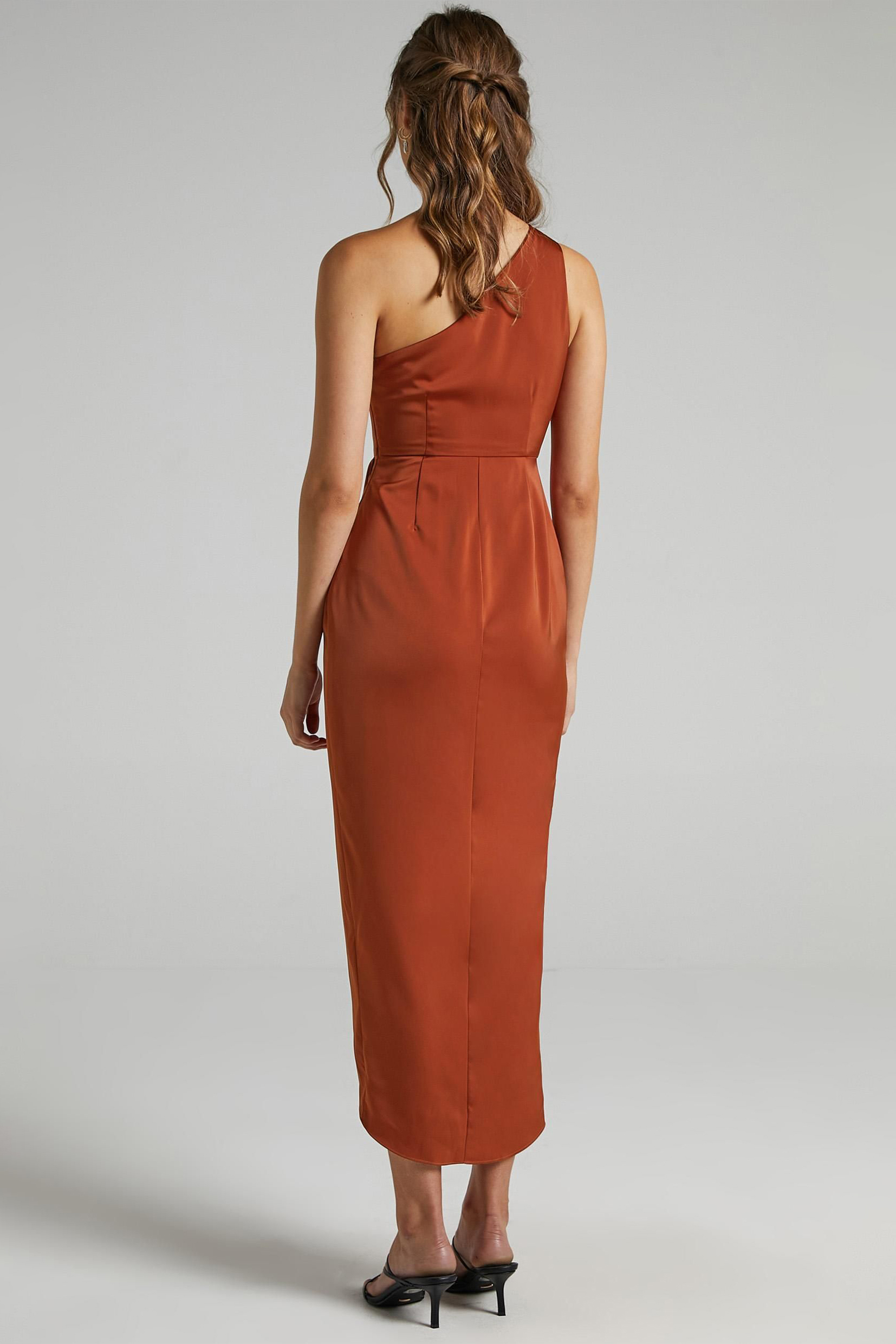 Frances One-Shoulder Backless Slit Midi Dress