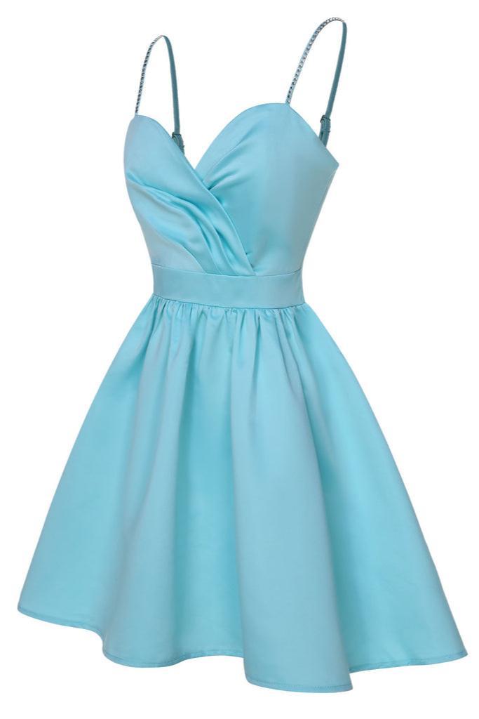 Ellie Satin Ruffle Hem Mini Dress