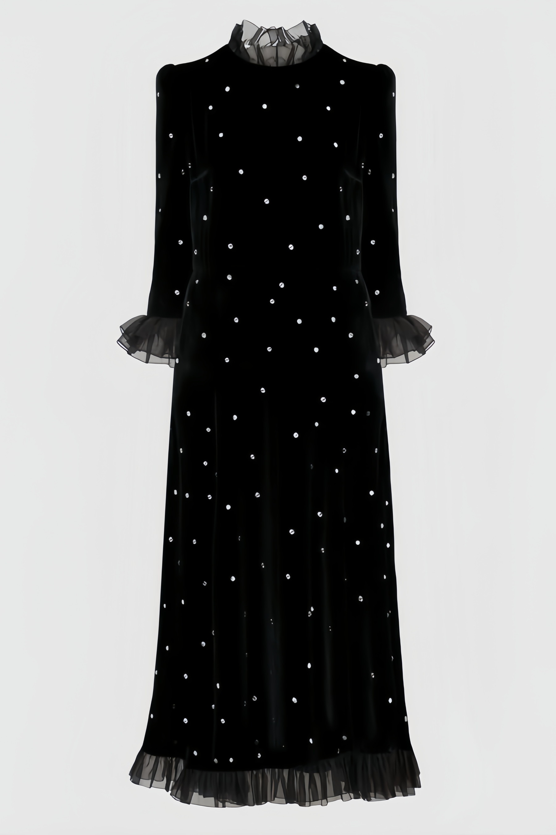Alexa Black Velvet Maxi Dress