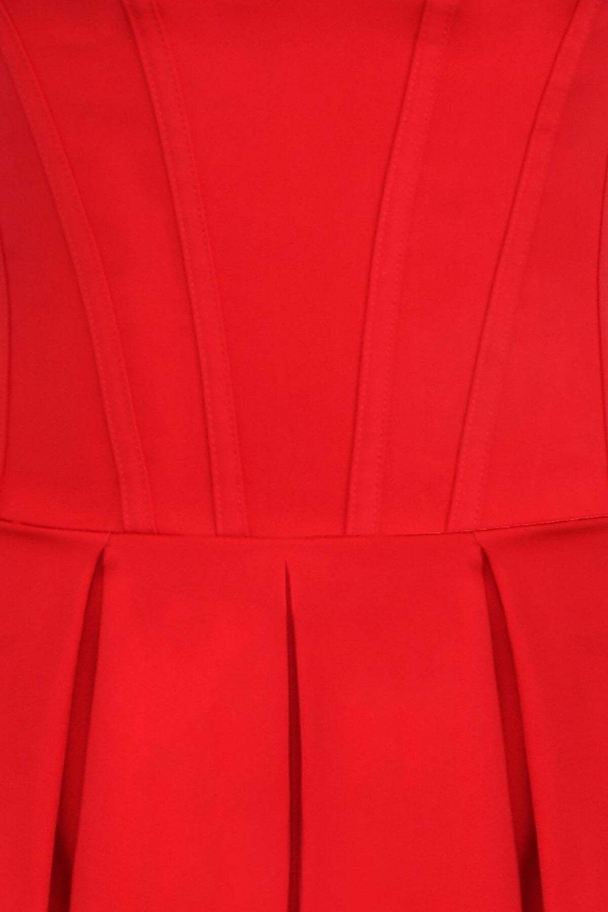 Evelyn Solid Strapless Sweetheart Neck Midi Dress