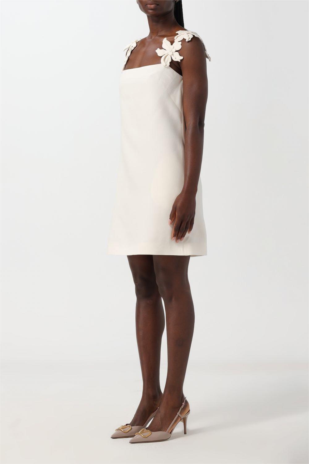 Gigi Solid 3D Flower Sleeveless Mini Dress