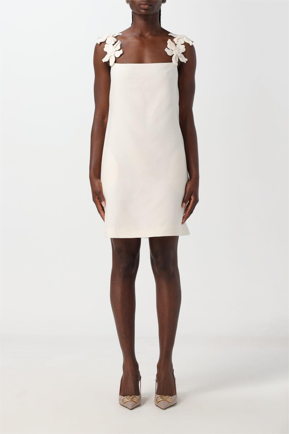 Gigi Solid 3D Flower Sleeveless Mini Dress