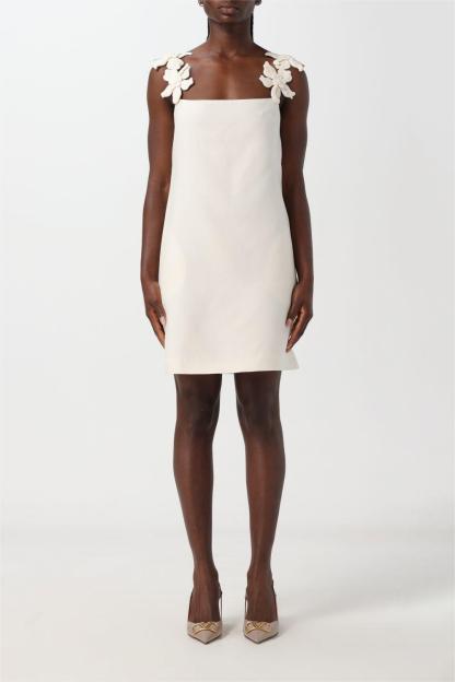 Gigi Solid 3D Flower Sleeveless Mini Dress