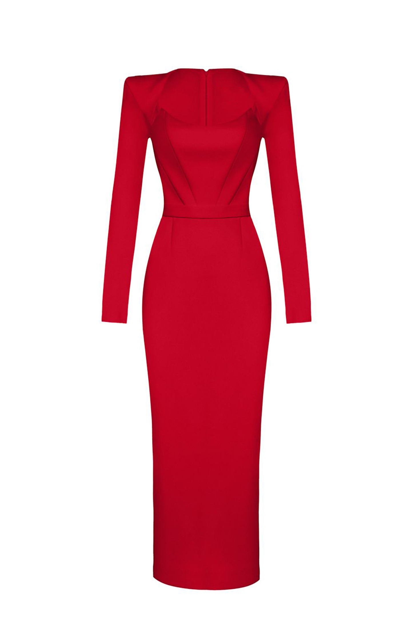 Kelis Solid Long Sleeve Midi Dress