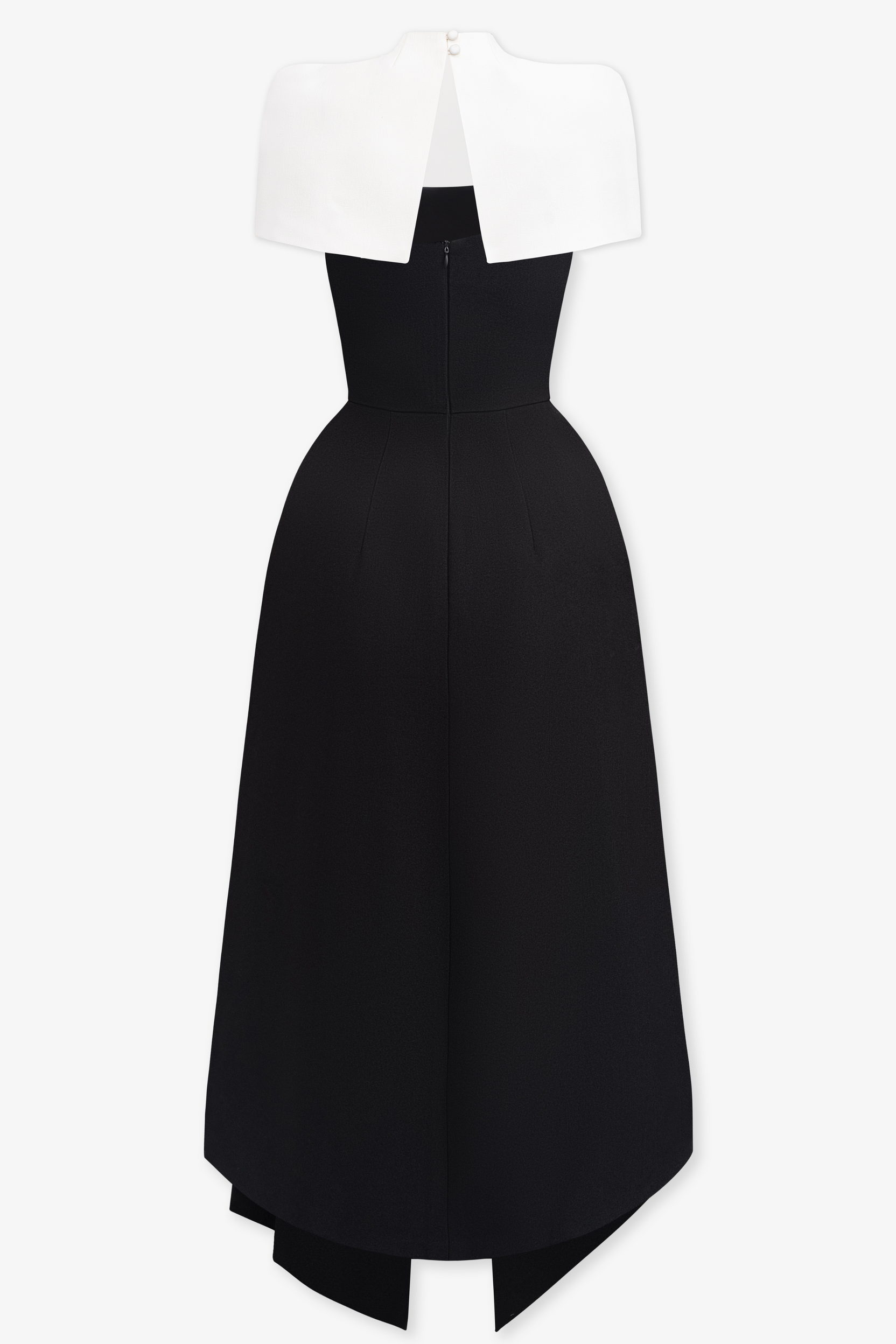 Bethany Contrast Color Cape Slip Midi Dress