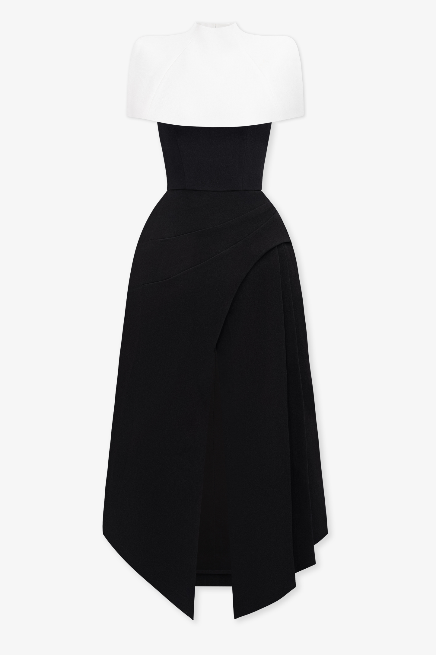 Bethany Contrast Color Cape Slip Midi Dress